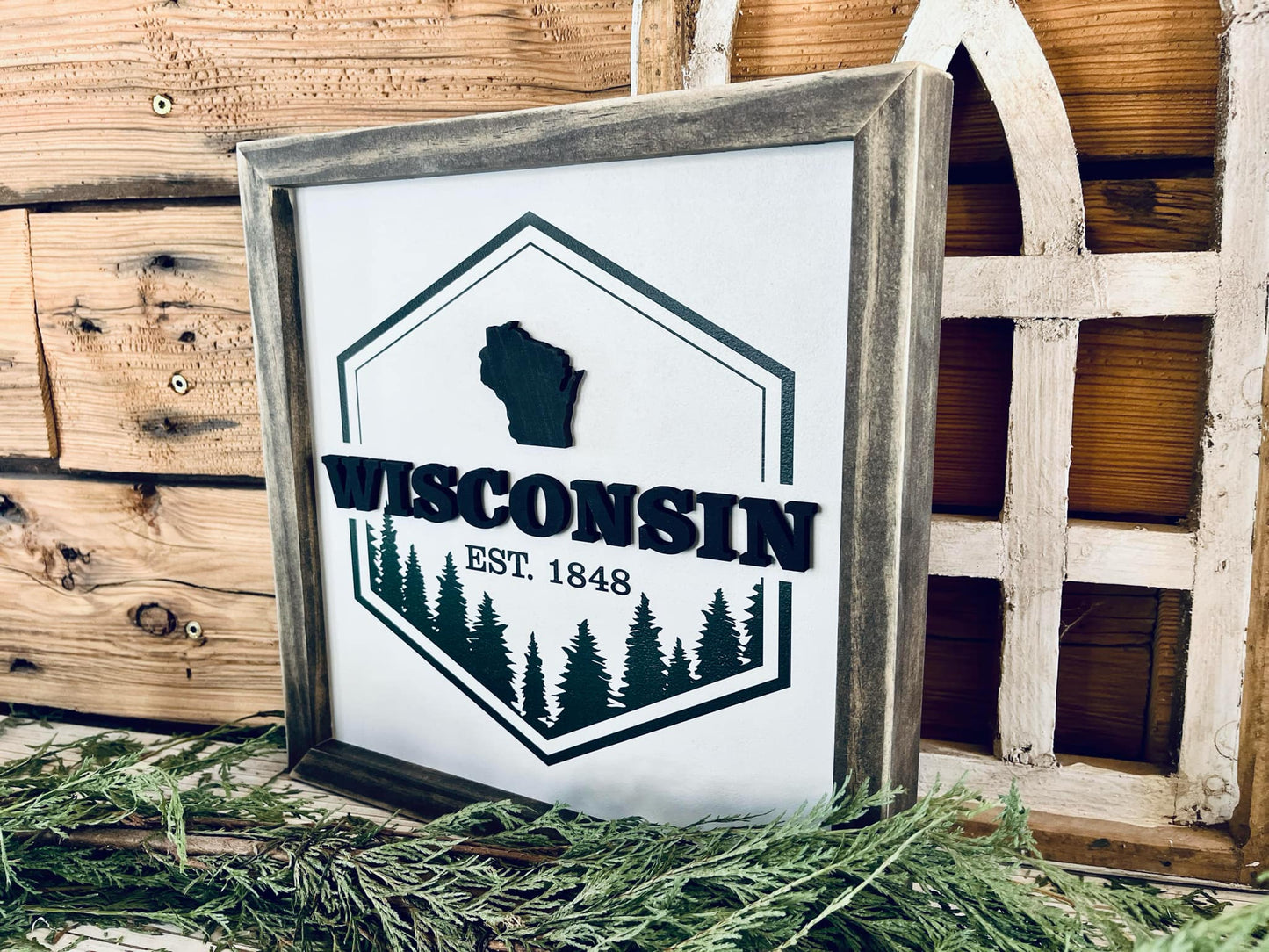 Wisconsin Sign | Wisconsin Art | Home Decor | Wisconsin Gifts | Wisconsin Northwoods State Sign