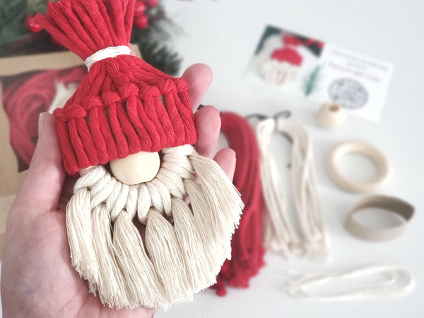 Macrame Gnome ornament DIY KIT