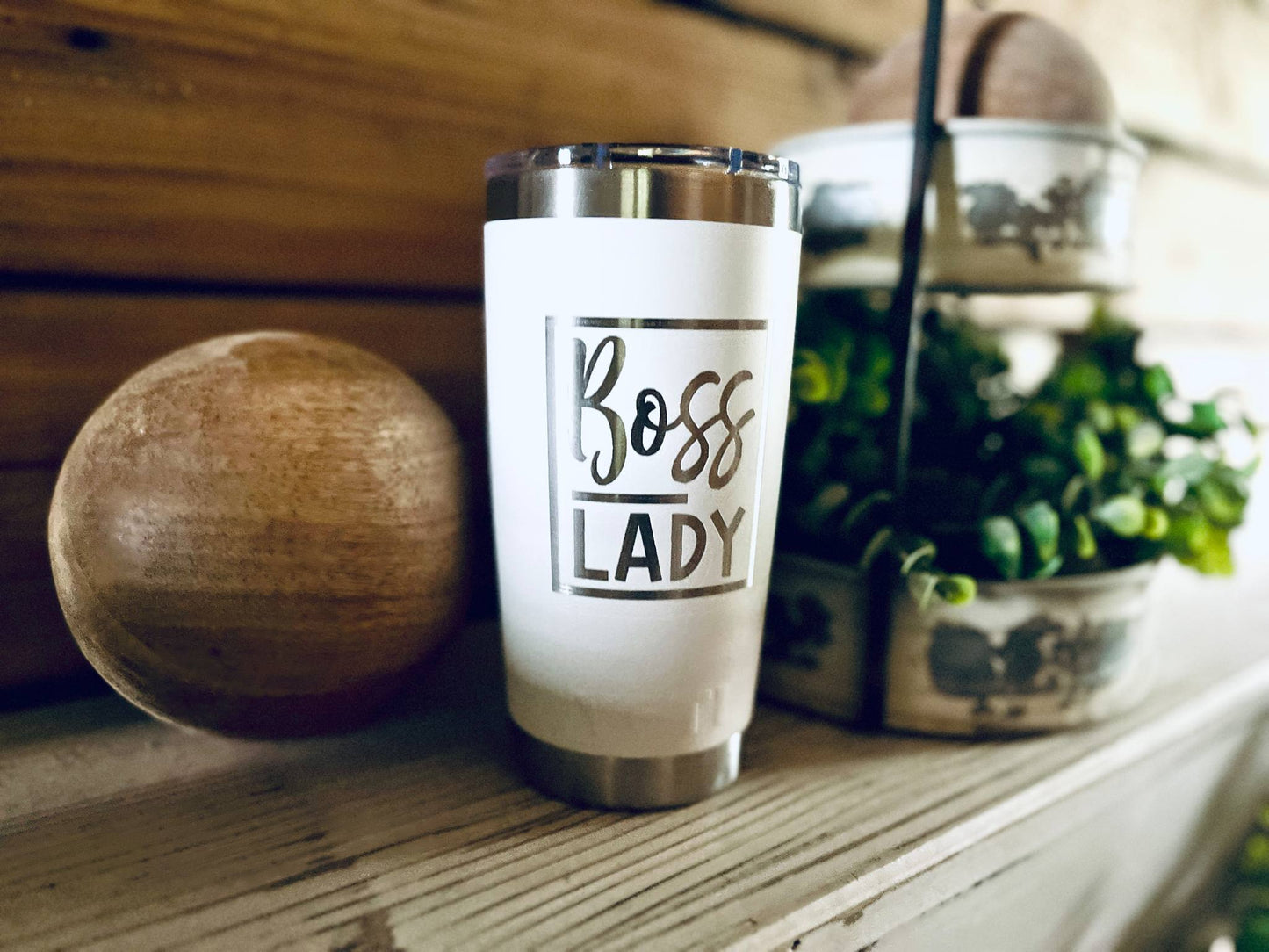 Engraved Boss Lady Tumbler with Handle | Custom Insulated Cup | Mother's Day Gift