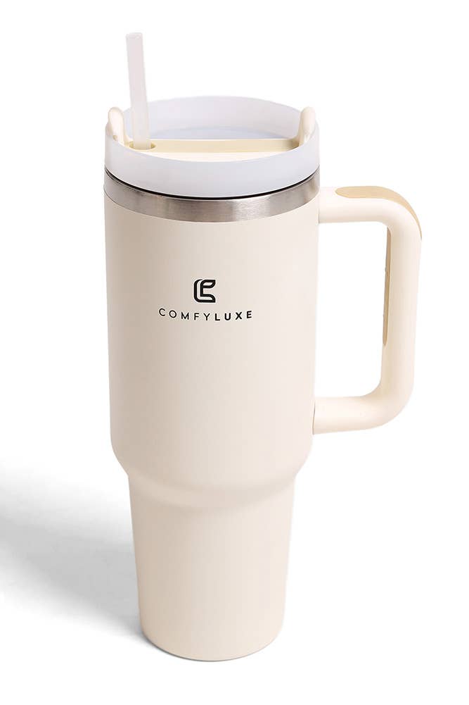 Solid Color 40oz Handle Tumbler: Charcoal