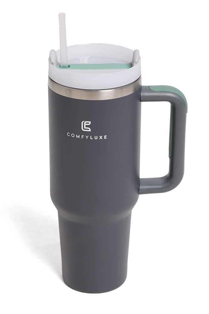 Solid Color 40oz Handle Tumbler: Olive