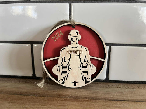 Personalized Wrestling Ornament – Custom Player Name & Number | Sports Gift Keepsake | Team Gift