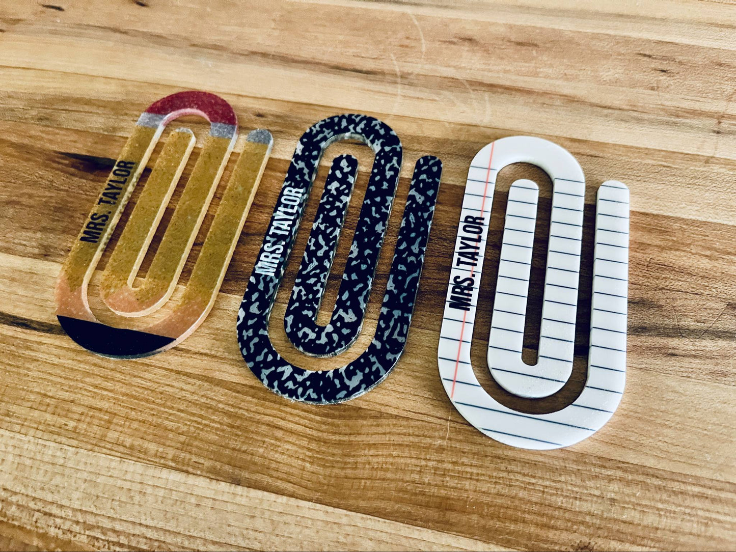 Personalized Teacher Bookmark Set – Custom Acrylic Paper Clip Bookmarks – Teacher Appreciation Gift – Back to School Gift for Teachers