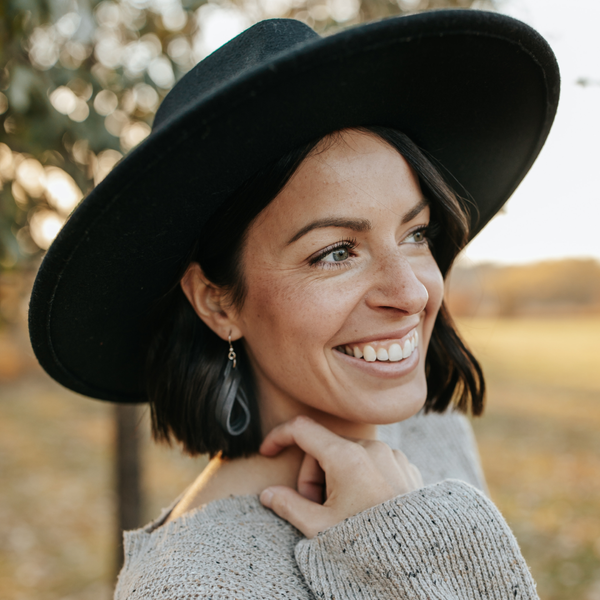 Handcrafted Full-Grain Leather Double Hoop Earrings: Natural