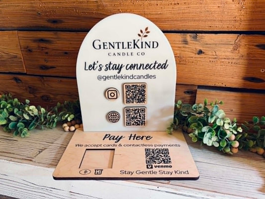 Custom QR Code Business Sign with Social Media & Payment Links
