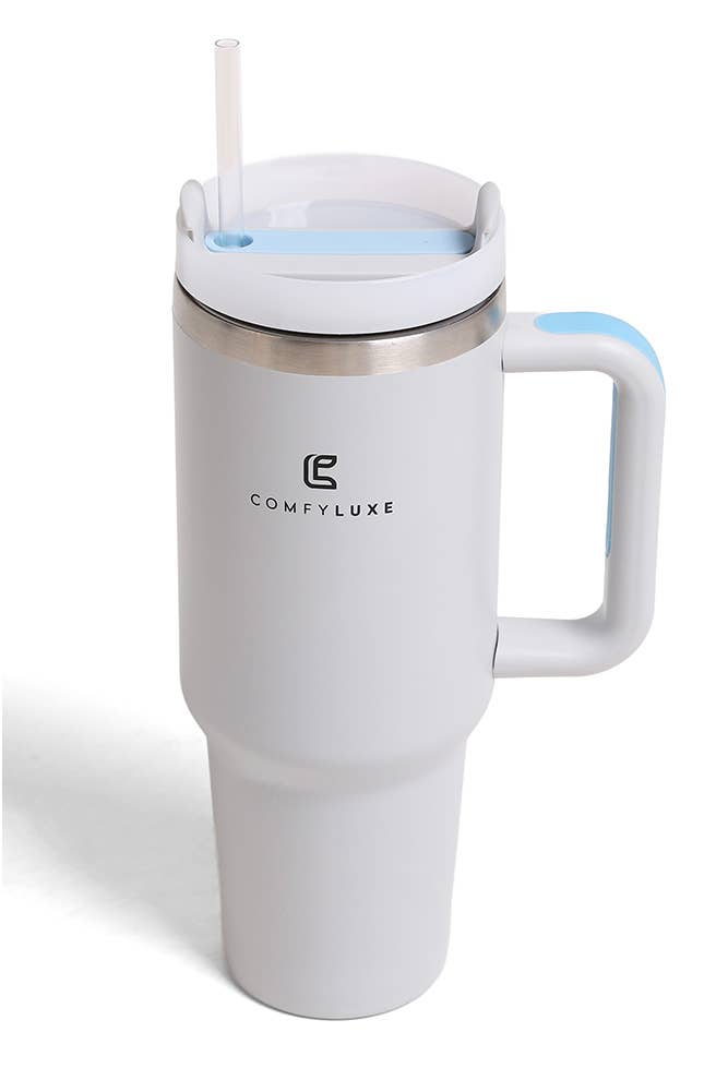 Solid Color 40oz Handle Tumbler: Charcoal
