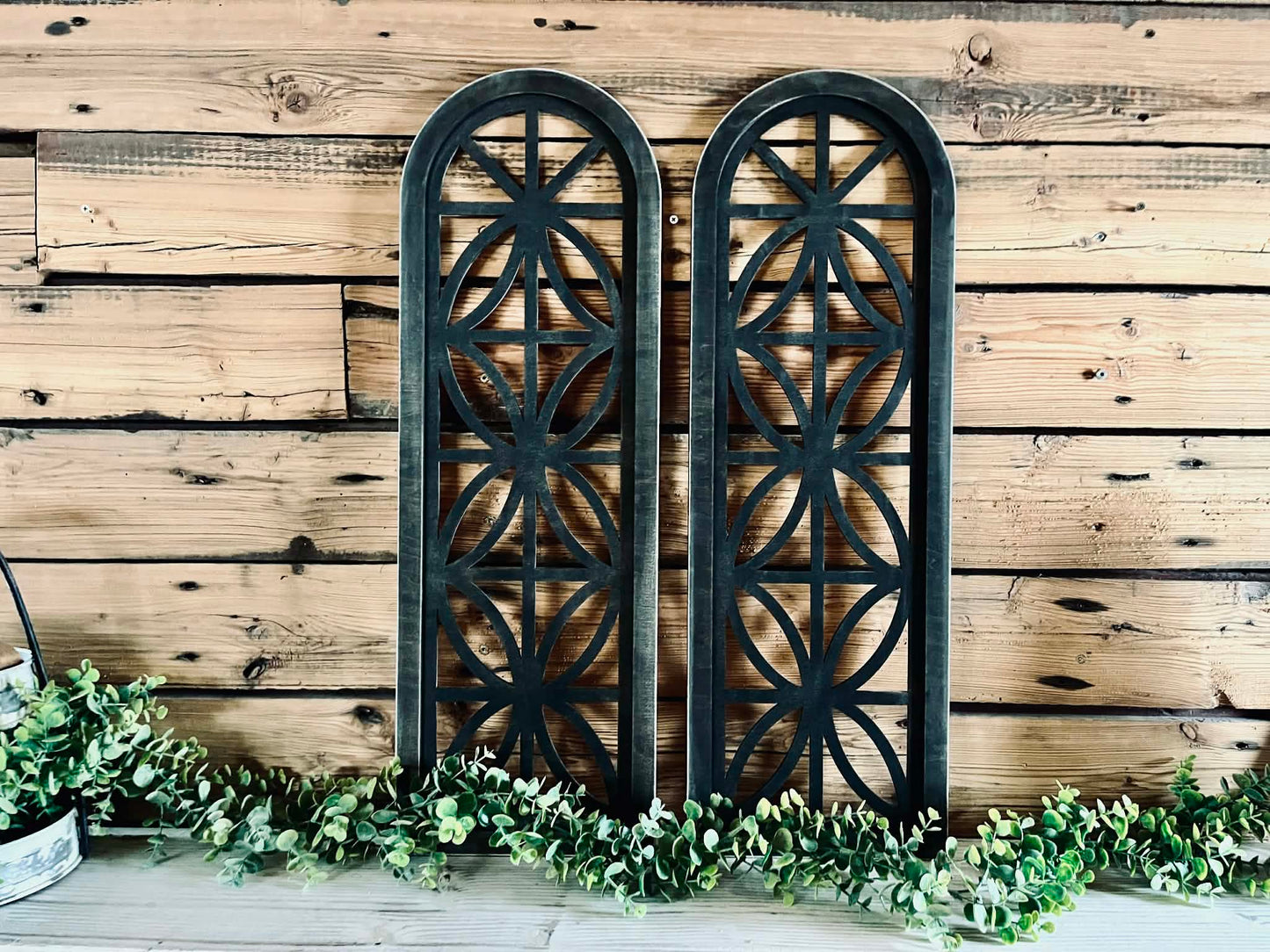 Arched Window Wall Decor – Set of 2, Farmhouse Chic Style