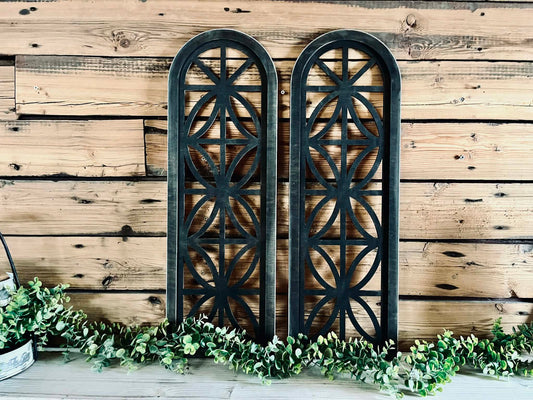 Arched Window Wall Decor – Set of 2, Farmhouse Chic Style