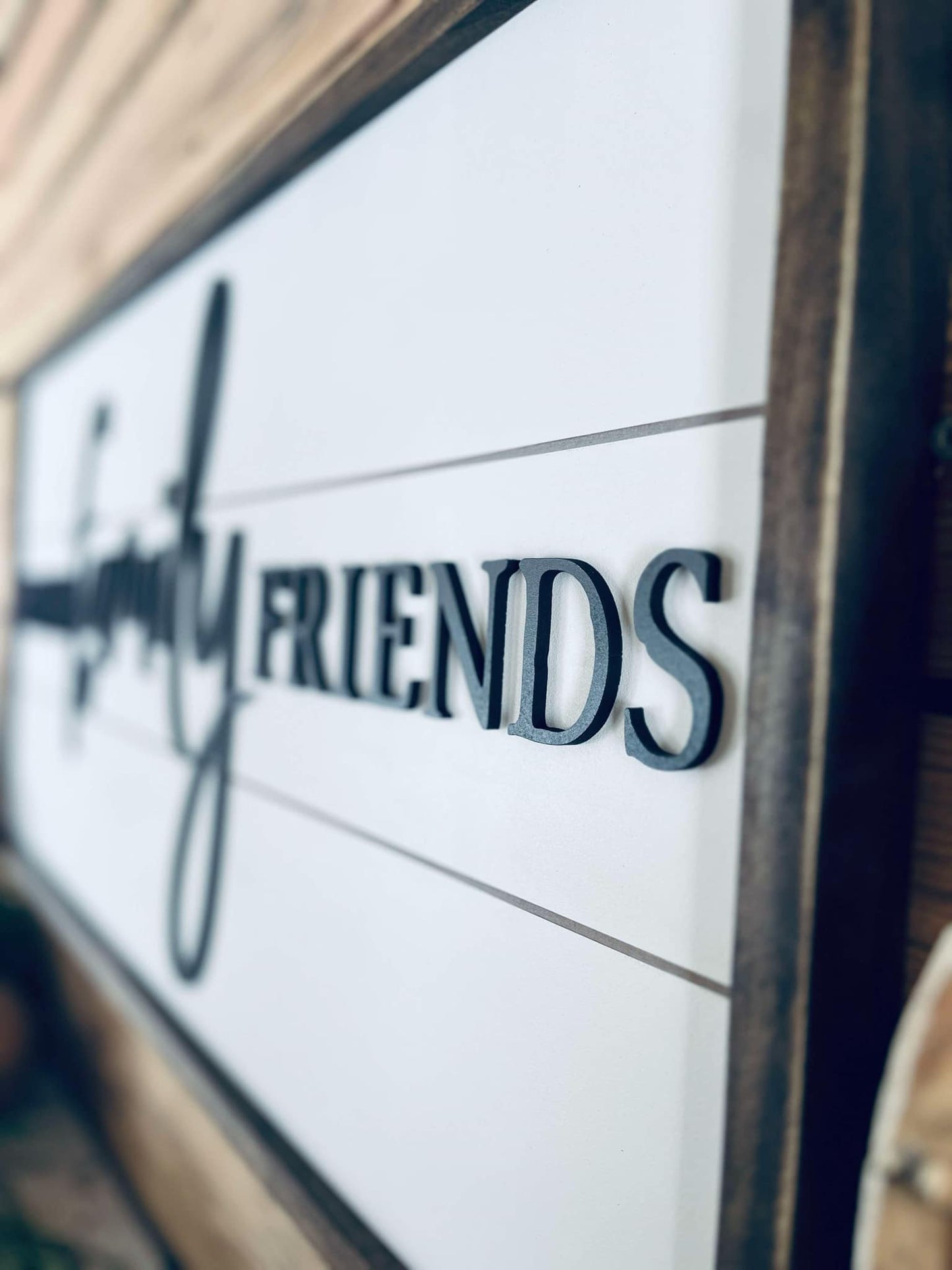 Faith Family Friends Sign | Raised Lettering Farmhouse Sign with Shiplap