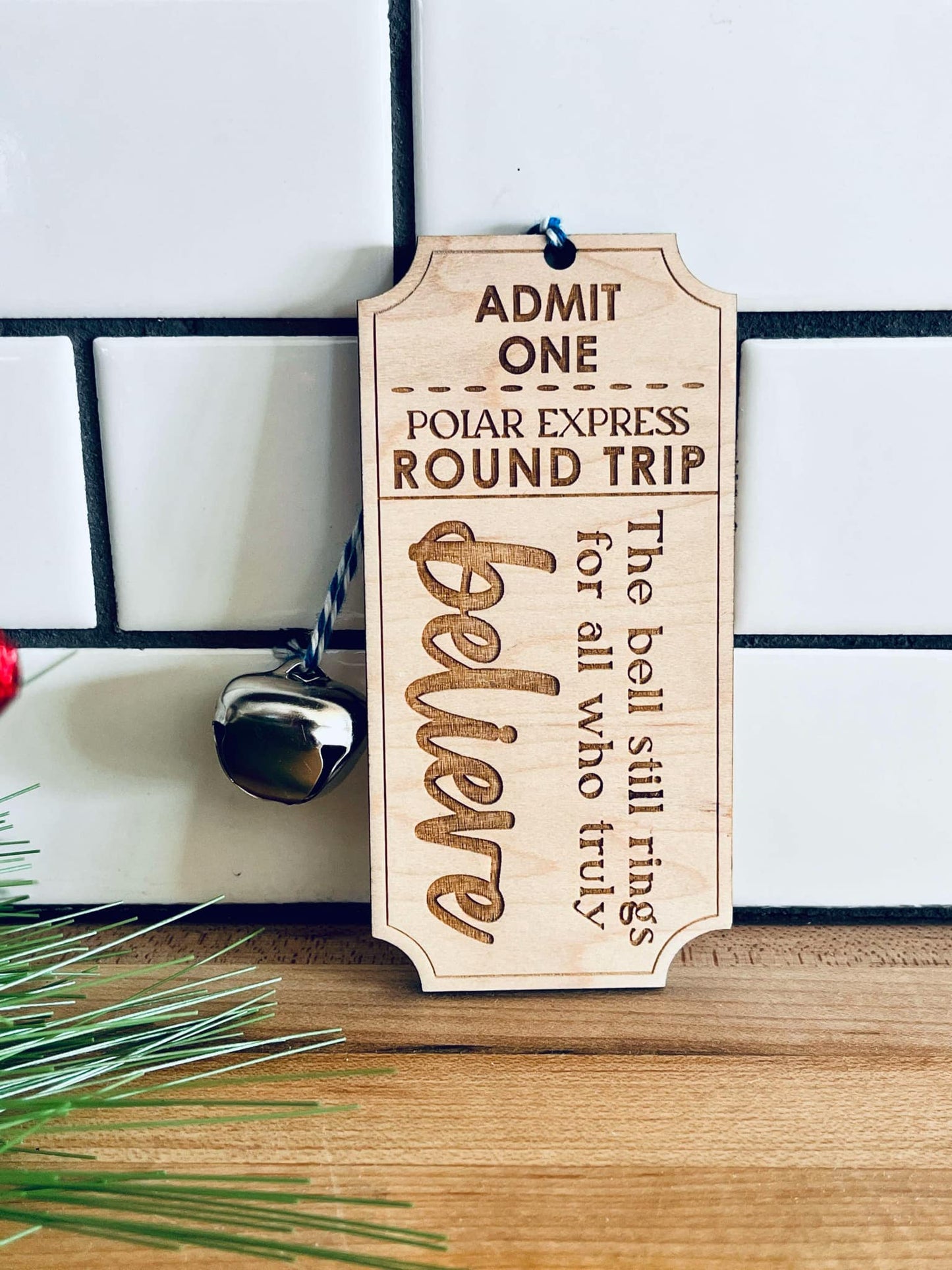 Polar Express Ticket Ornament | Yearly Tradition | Ornament with Jingle Bell | Christmas Ornament for Kids | The Bell Still Rings for All Who Truly Believe