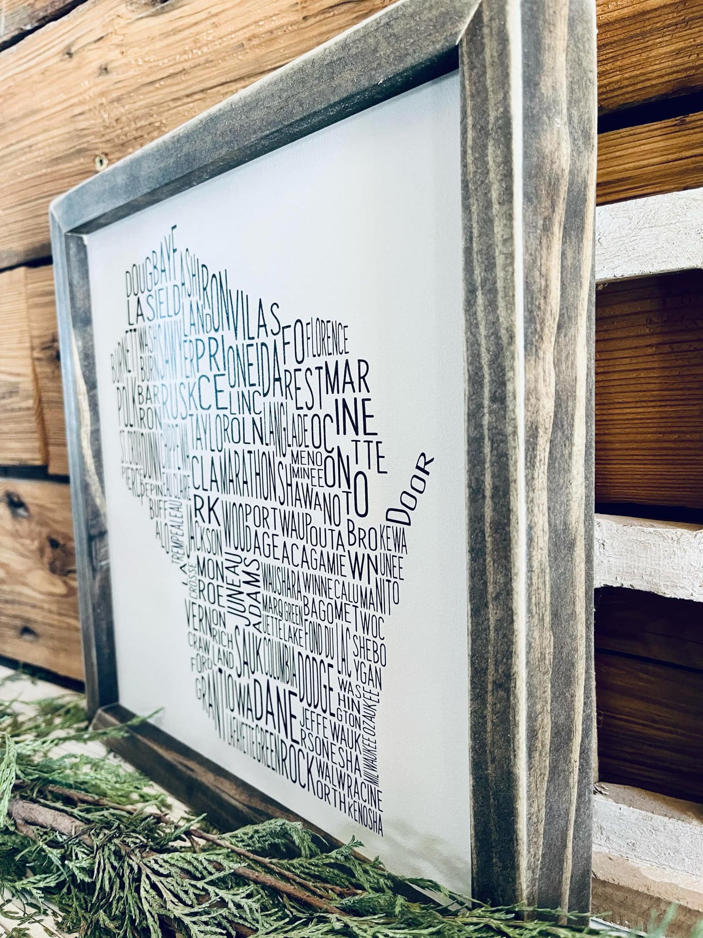Wisconsin Counties Word Art Sign