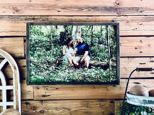 Custom UV Printed Wood Photo | Personalized Framed Picture on Wood | Farmhouse Wall Art | Rustic Wedding Gift | Photo Gift for Anniversary or Family