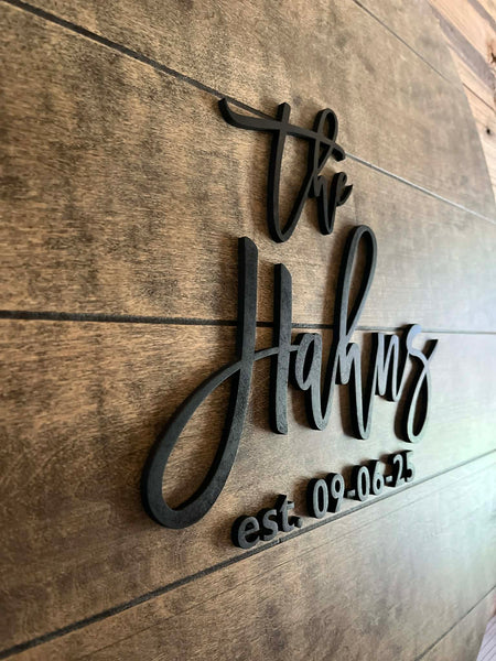 Round Wood Wedding Guestbook with Raised Lettering