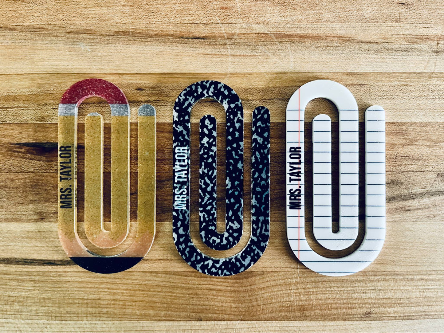 Personalized Teacher Bookmark Set – Custom Acrylic Paper Clip Bookmarks – Teacher Appreciation Gift – Back to School Gift for Teachers