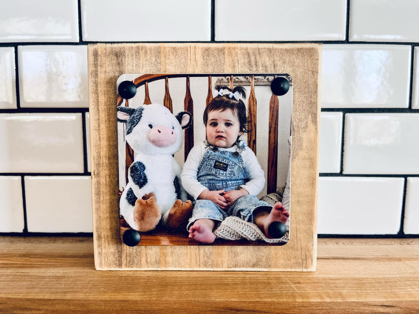Personalized Photo Block Shelf Sitter – Custom Wood Picture Display