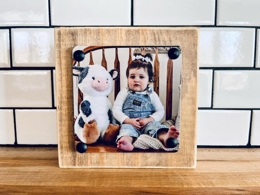 Personalized Photo Block Shelf Sitter – Custom Wood Picture Display