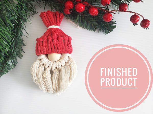 Macrame Gnome ornament DIY KIT