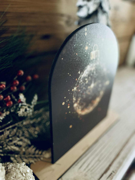 Sparkling Ornament Tabletop Sign – Farmhouse Christmas Freestanding Décor