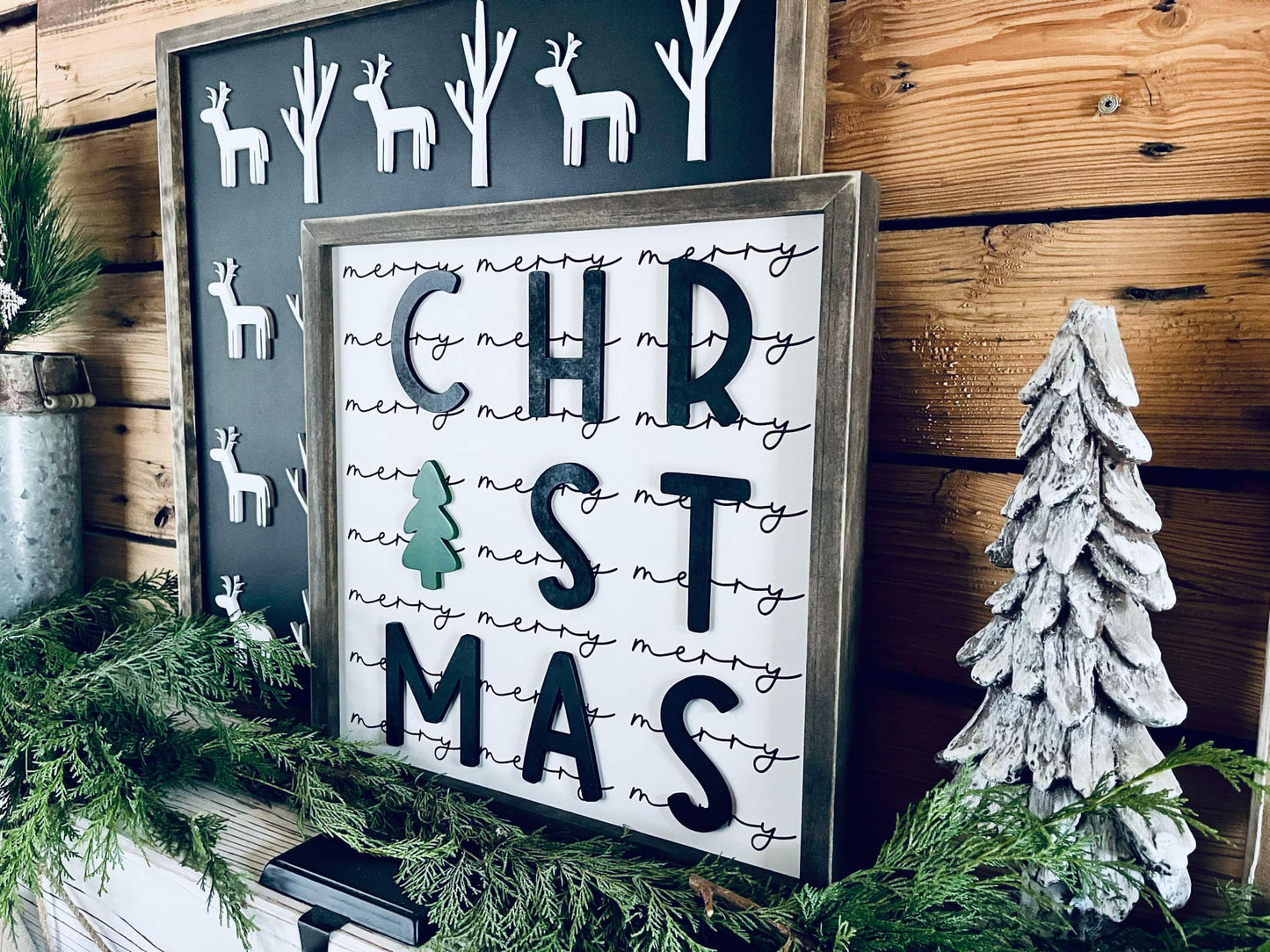 READY TO SHIP - Merry Christmas Sign | Farmhouse Winter Sign | Christmas Framed Sign