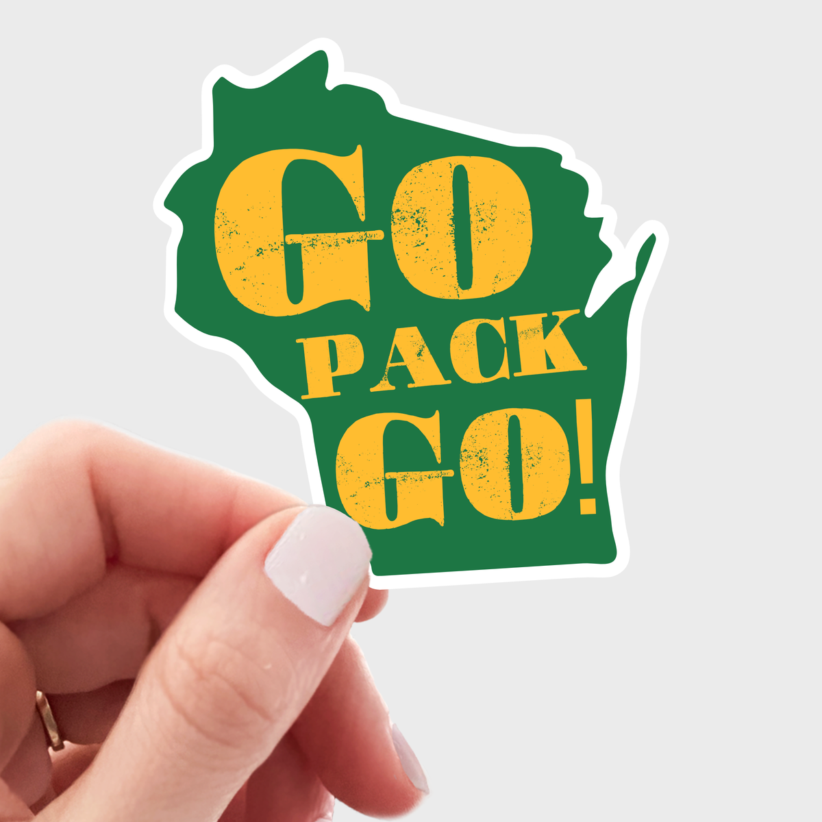 Go Pack Go Sticker - Green Bay, Wisconsin, football, Packers