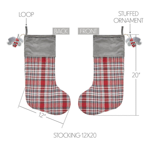 Gregor Plaid Stocking with Personalized Leather Patch