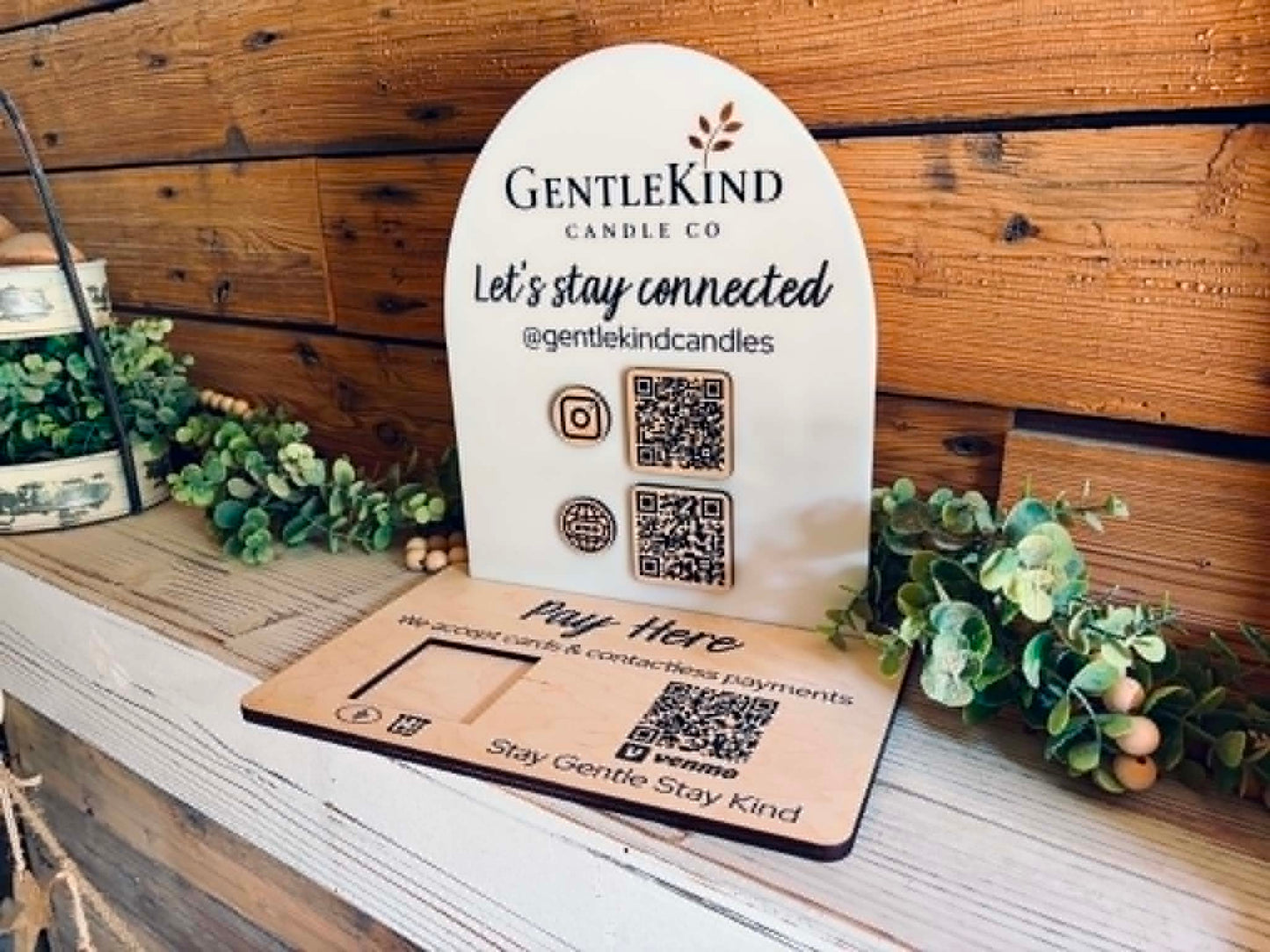 Custom QR Code Business Sign with Social Media & Payment Links
