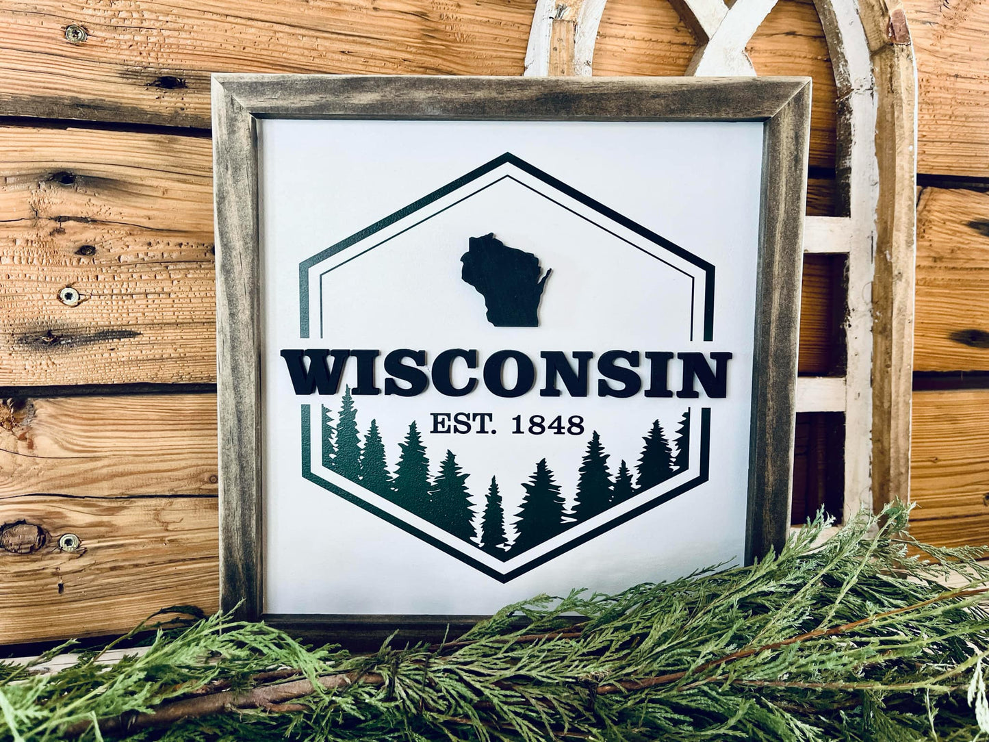 Wisconsin Sign | Wisconsin Art | Home Decor | Wisconsin Gifts | Wisconsin Northwoods State Sign
