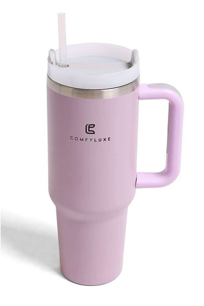 Solid Color 40oz Handle Tumbler: Charcoal