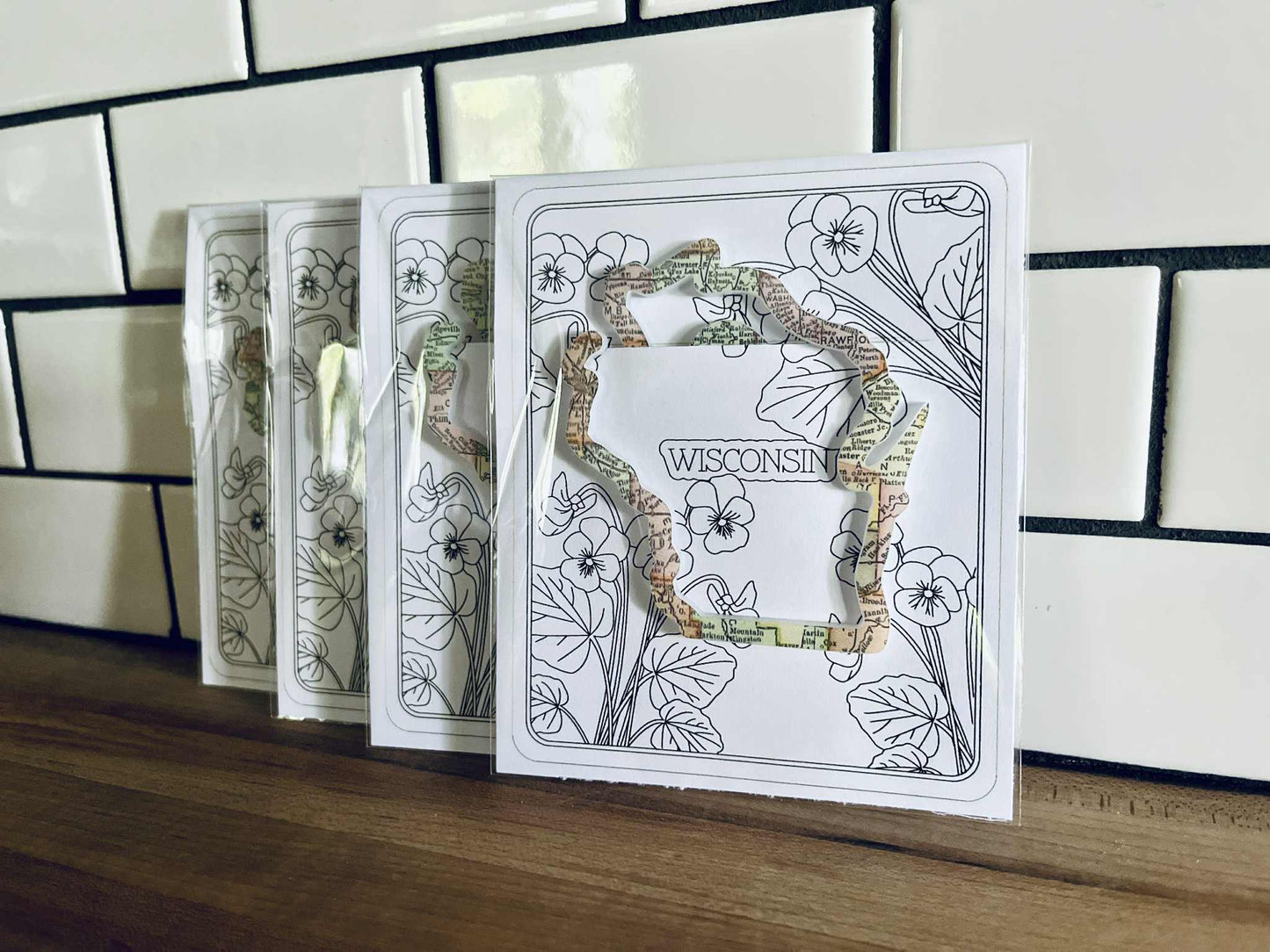 Wisconsin Map Acrylic Bookmark – UV Printed State Shape Bookmark | 1/8" Thick Clear Acrylic | Wisconsin Travel Gift | Vintage Map Souvenir | Wisconsin Reader Gift | Wisconsin State Outline Bookmark
