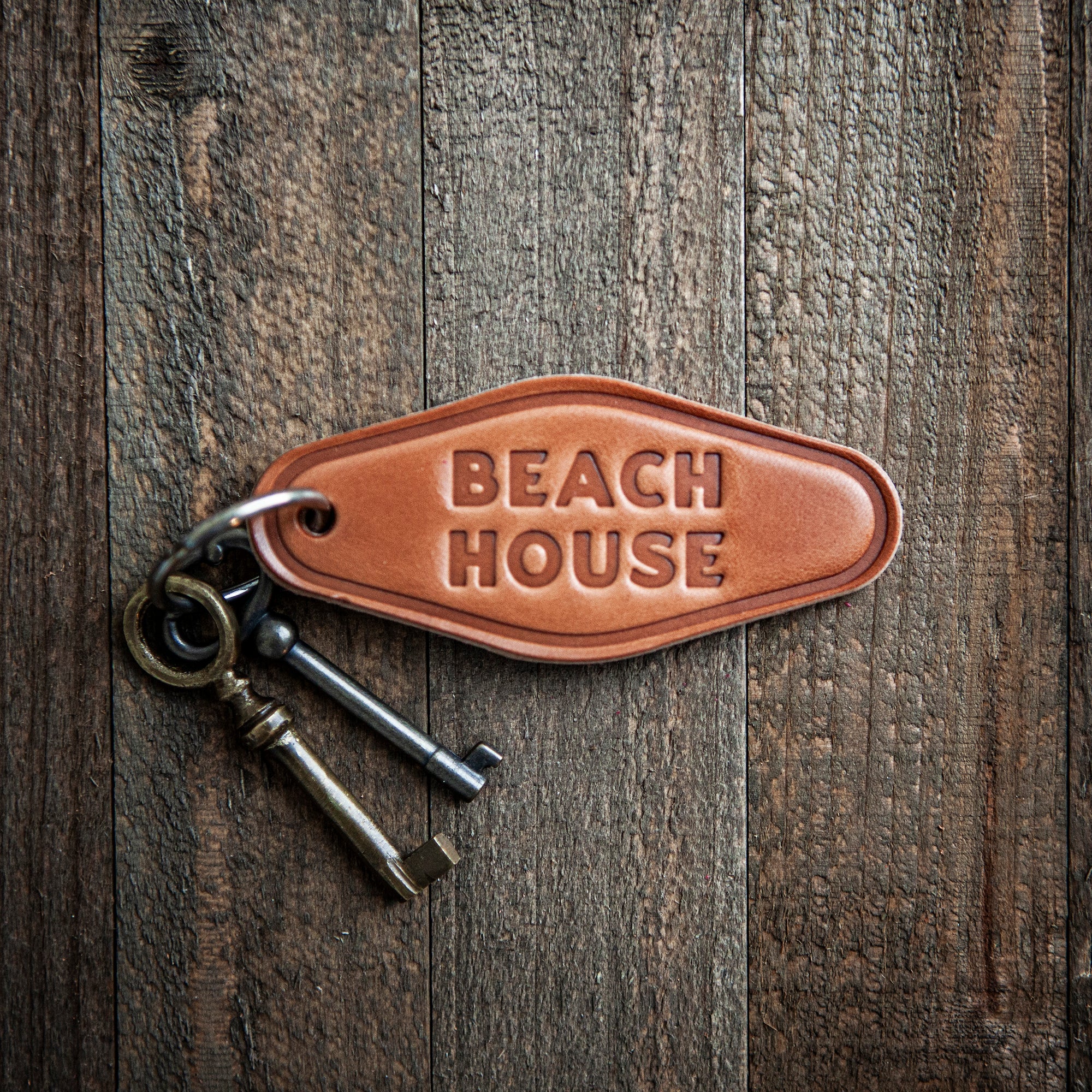 Beach House Leather Keychain Motel Style