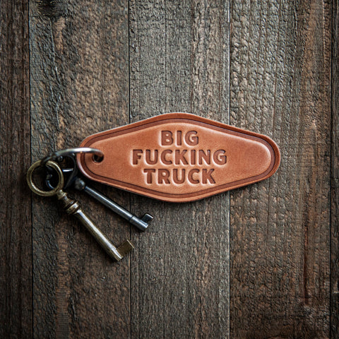 Big Fucking Truck Leather Keychain Motel Style