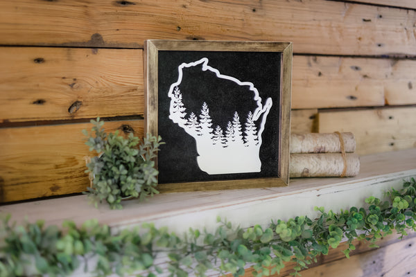 Wisconsin Forest | Wisconsin Art | Wisconsin Home Sign | Wisconsin Home Decor | Wisconsin Gifts