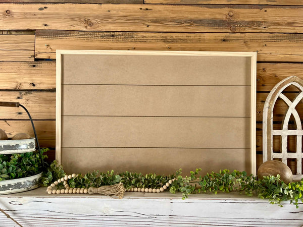 Blank Shiplap Sign for DIY Crafts - Framed Wood Sign Base
