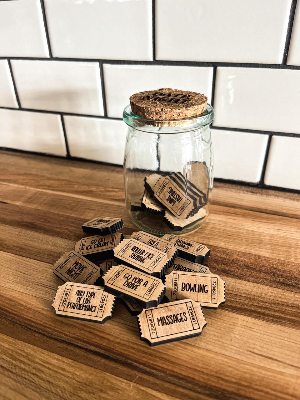 Date Night Activity Tokens | Jar of Dates | Valentines Day Gift | Anniversary Gift