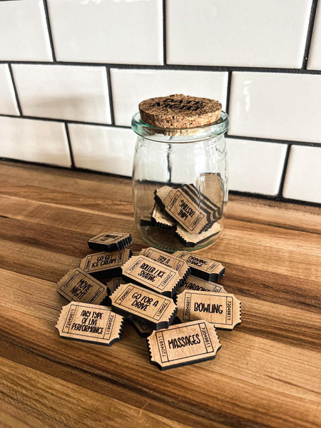 Date Night Activity Tokens | Jar of Dates | Valentines Day Gift | Anniversary Gift