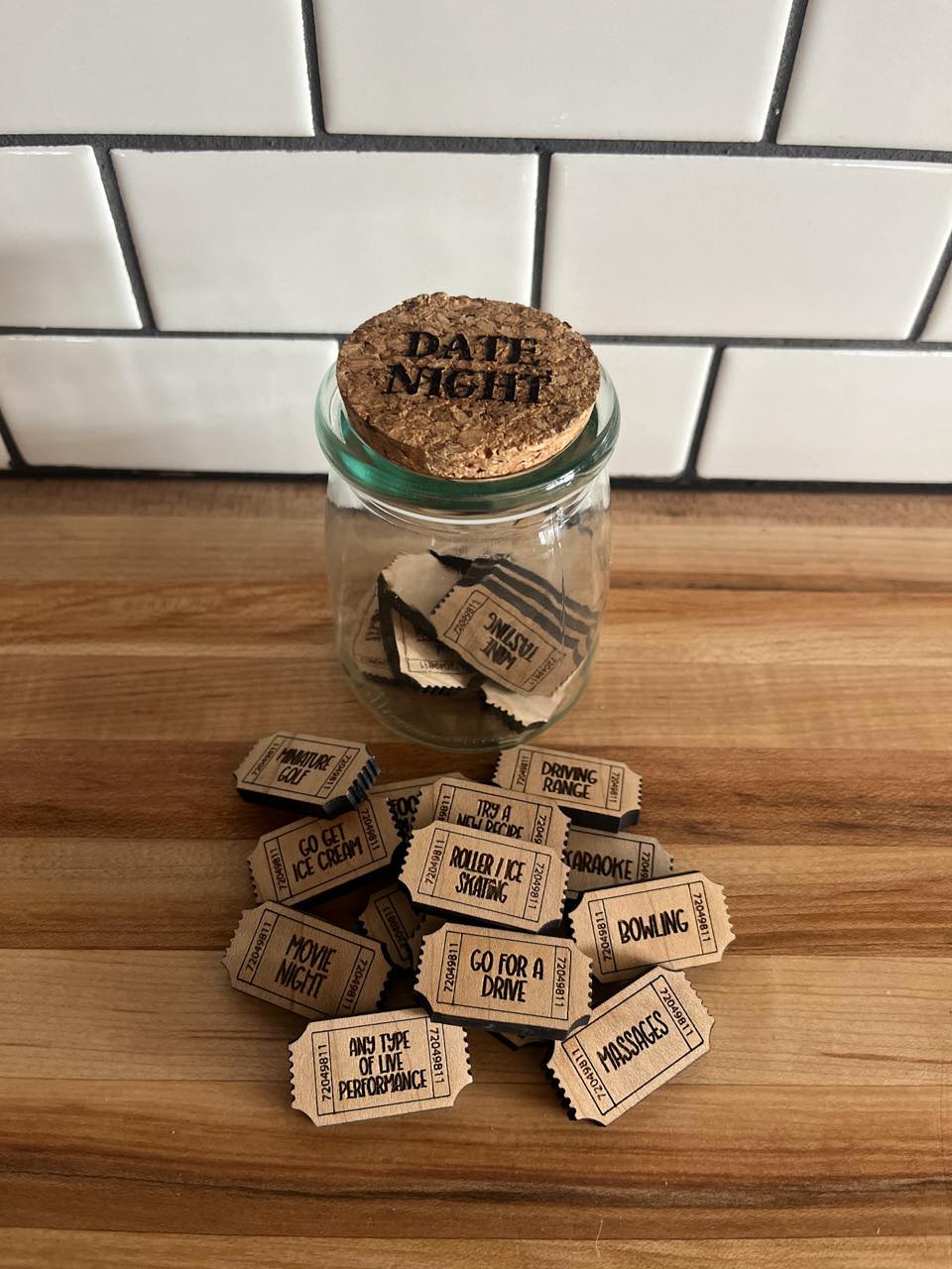 Date Night Activity Tokens | Jar of Dates | Valentines Day Gift | Anniversary Gift