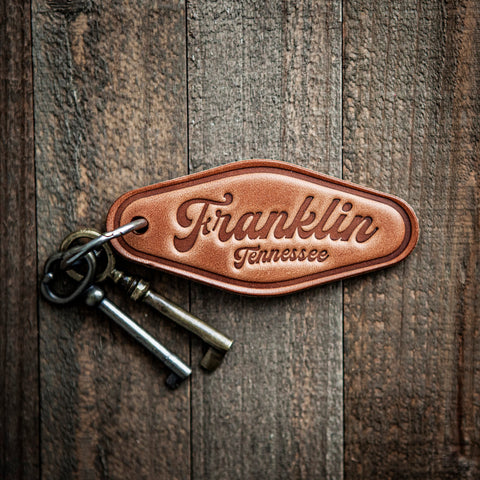 Franklin Tennessee Script Keychain Motel Style