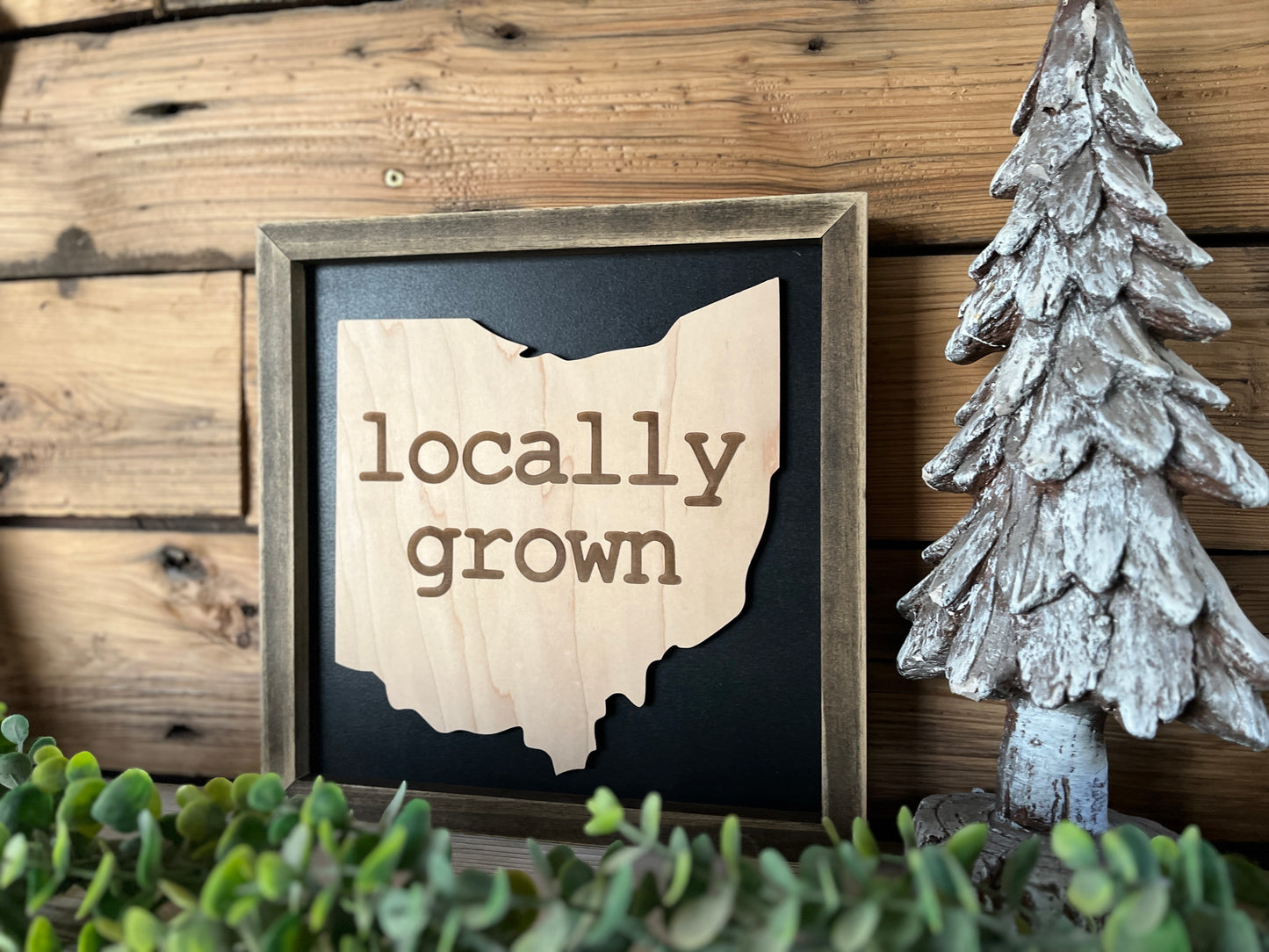 Ohio Locally Grown Sign | Ohio Art | Ohio Home Decor | Ohio Gifts