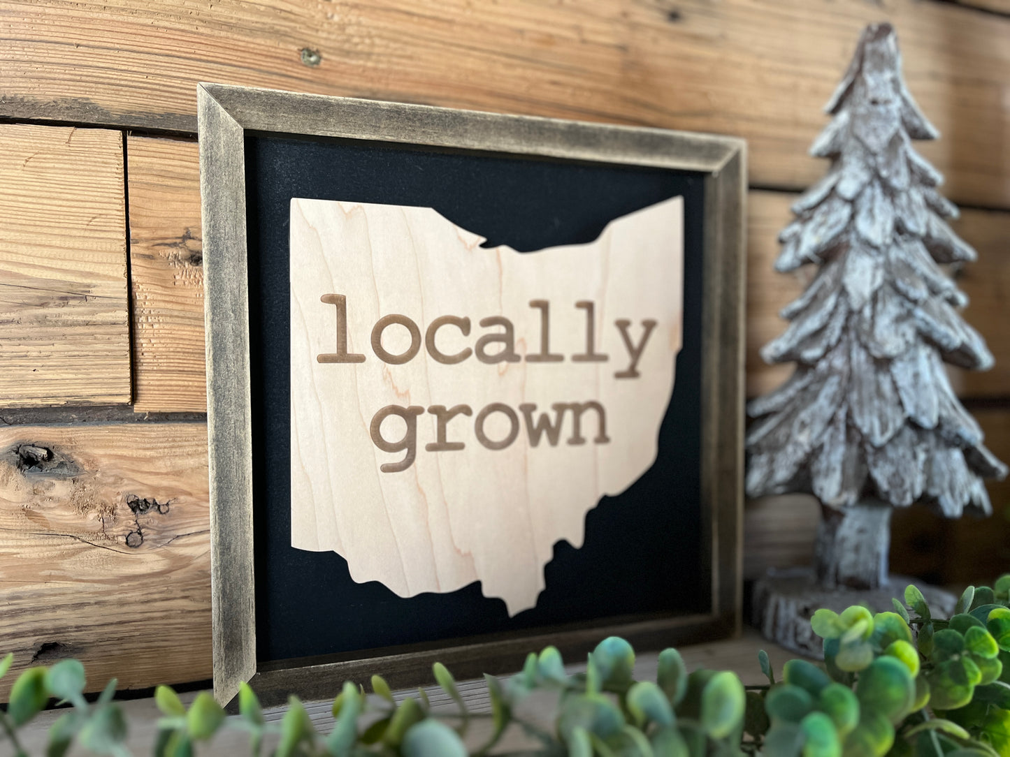 Ohio Locally Grown Sign | Ohio Art | Ohio Home Decor | Ohio Gifts