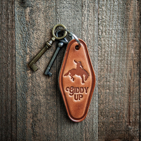 Giddy Up Leather Keychain Motel Style