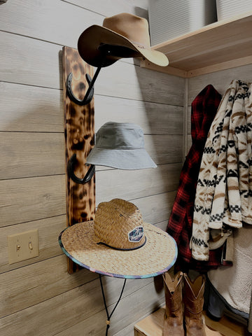 Horseshoe Hat Hanger | Cowboy Hat Holder | Unique Hat Rack | Western Decor | Western Gifts | Hat Rack Vertical | Custom Hat Holder | Rancher