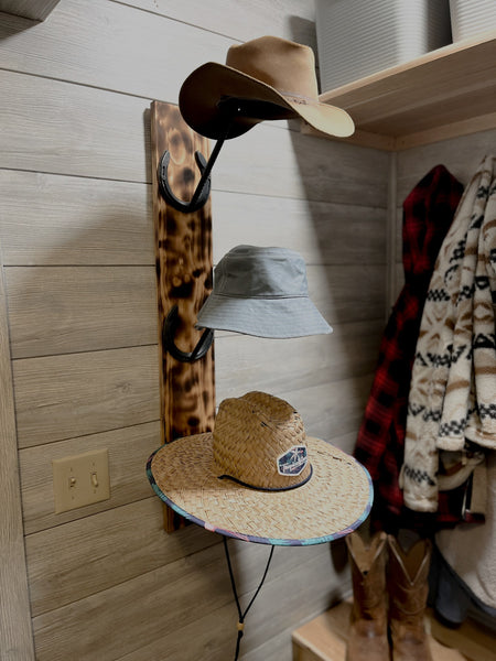 Horseshoe Hat Hanger | Cowboy Hat Holder | Unique Hat Rack | Western Decor | Western Gifts | Hat Rack Vertical | Custom Hat Holder | Rancher