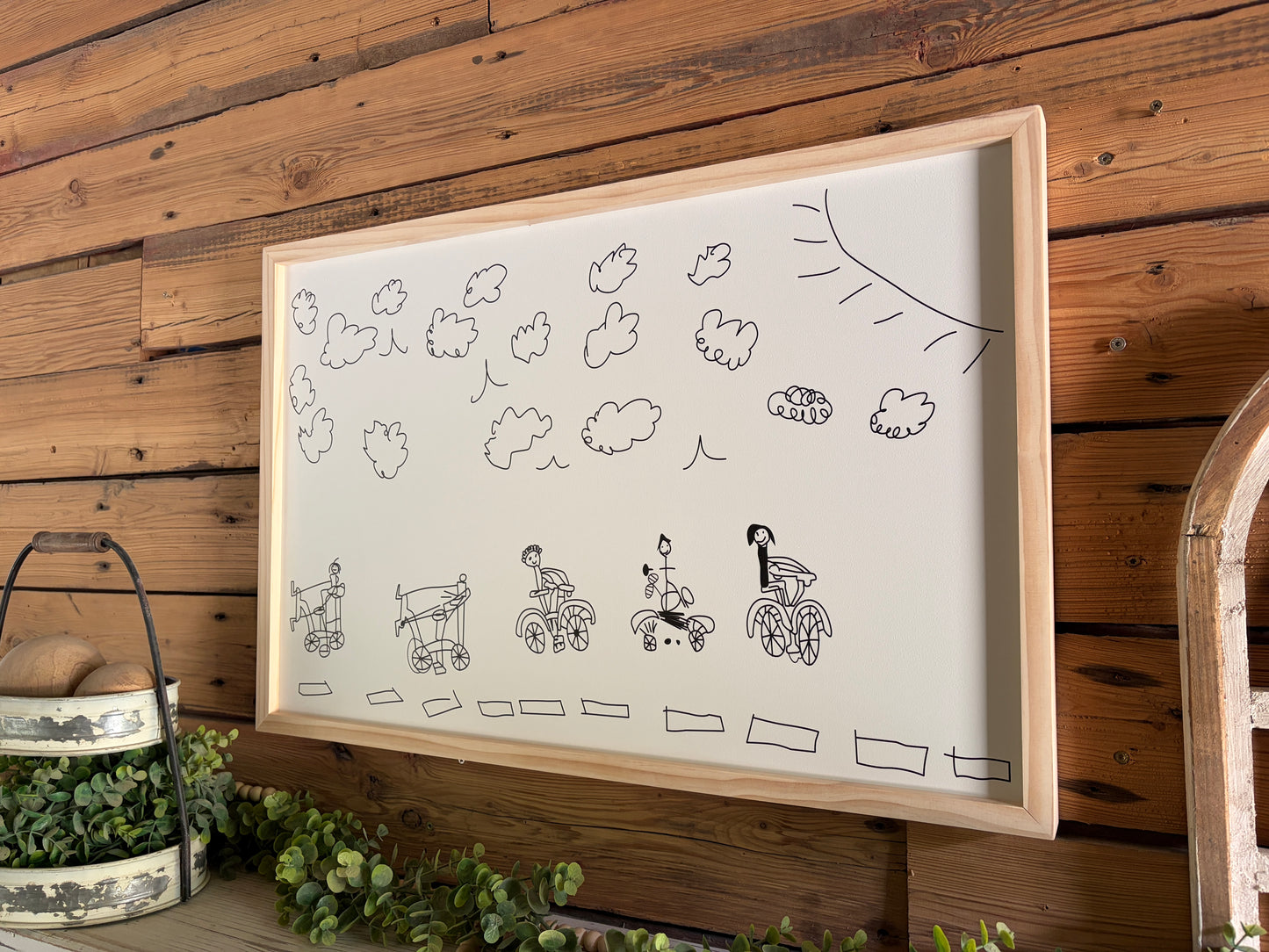 Personalized Kids Artwork Wood Sign | Custom Child's Drawing Keepsake | Turn Child's Art Into Sign