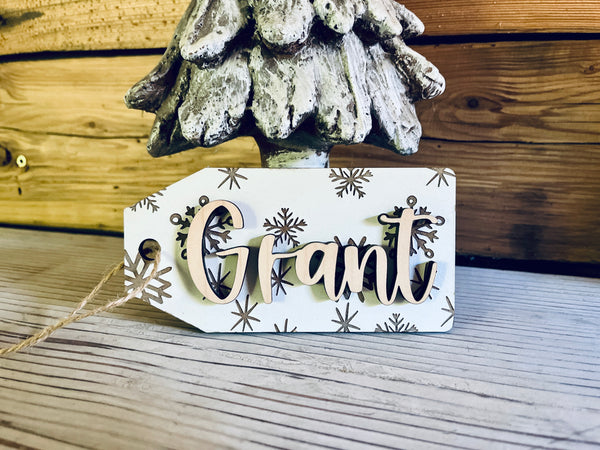 Farmhouse Christmas Ornament | Personalized Kid's Christmas Ornament | Stocking Tag