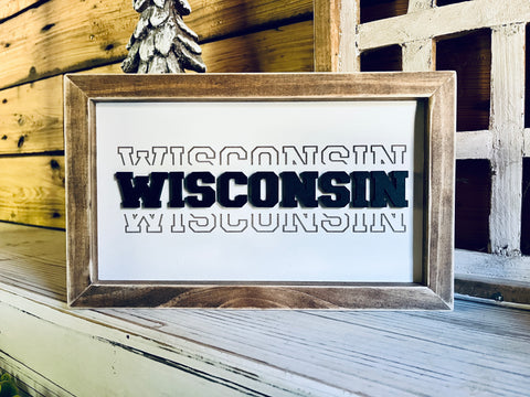 Wisconsin  Sign | Wisconsin Art | Wisconsin Home Decor | Wisconsin Gifts