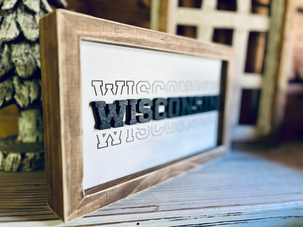 Wisconsin  Sign | Wisconsin Art | Wisconsin Home Decor | Wisconsin Gifts