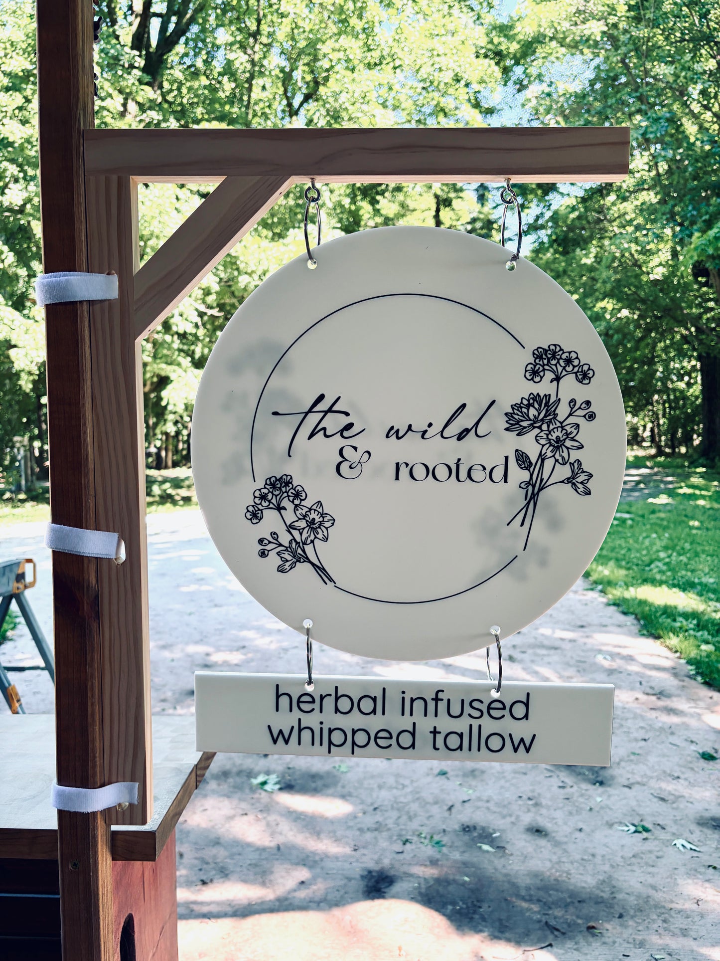 Custom Acrylic Business Logo Sign for Farmers Markets - Hanging Vendor Sign for Pop-Up Tents & Craft Fairs