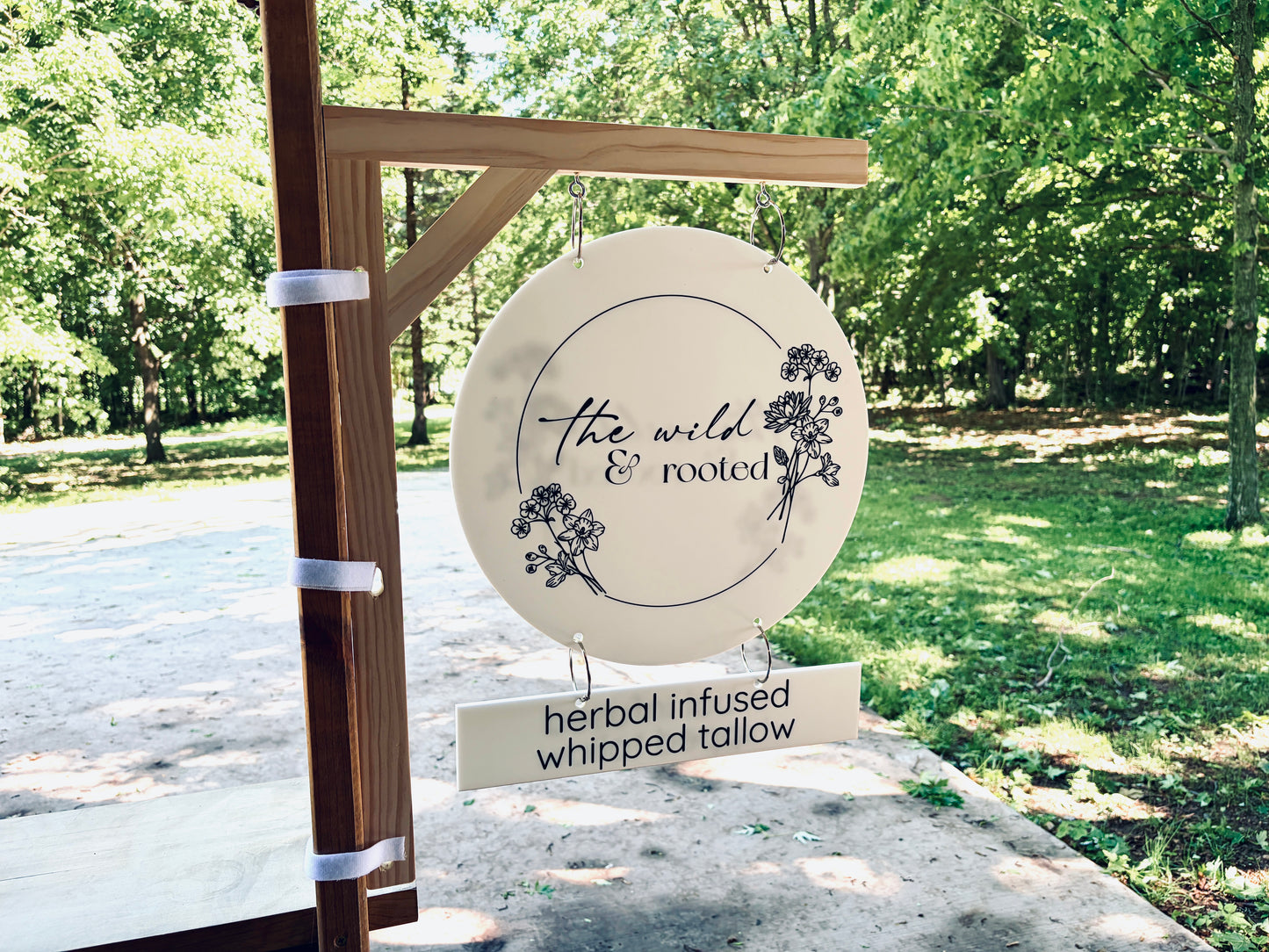 Custom Acrylic Business Logo Sign for Farmers Markets - Hanging Vendor Sign for Pop-Up Tents & Craft Fairs