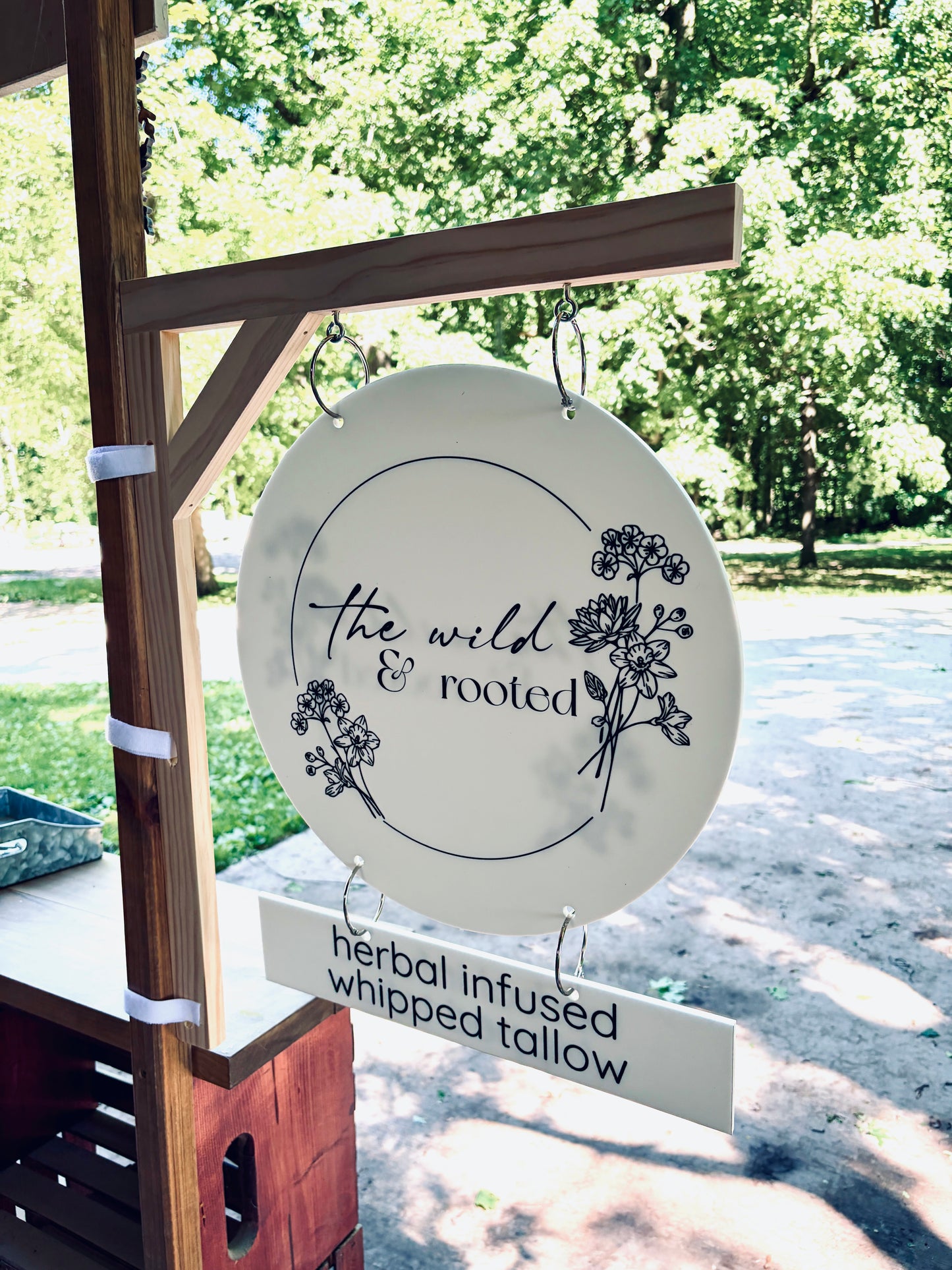 Custom Acrylic Business Logo Sign for Farmers Markets - Hanging Vendor Sign for Pop-Up Tents & Craft Fairs