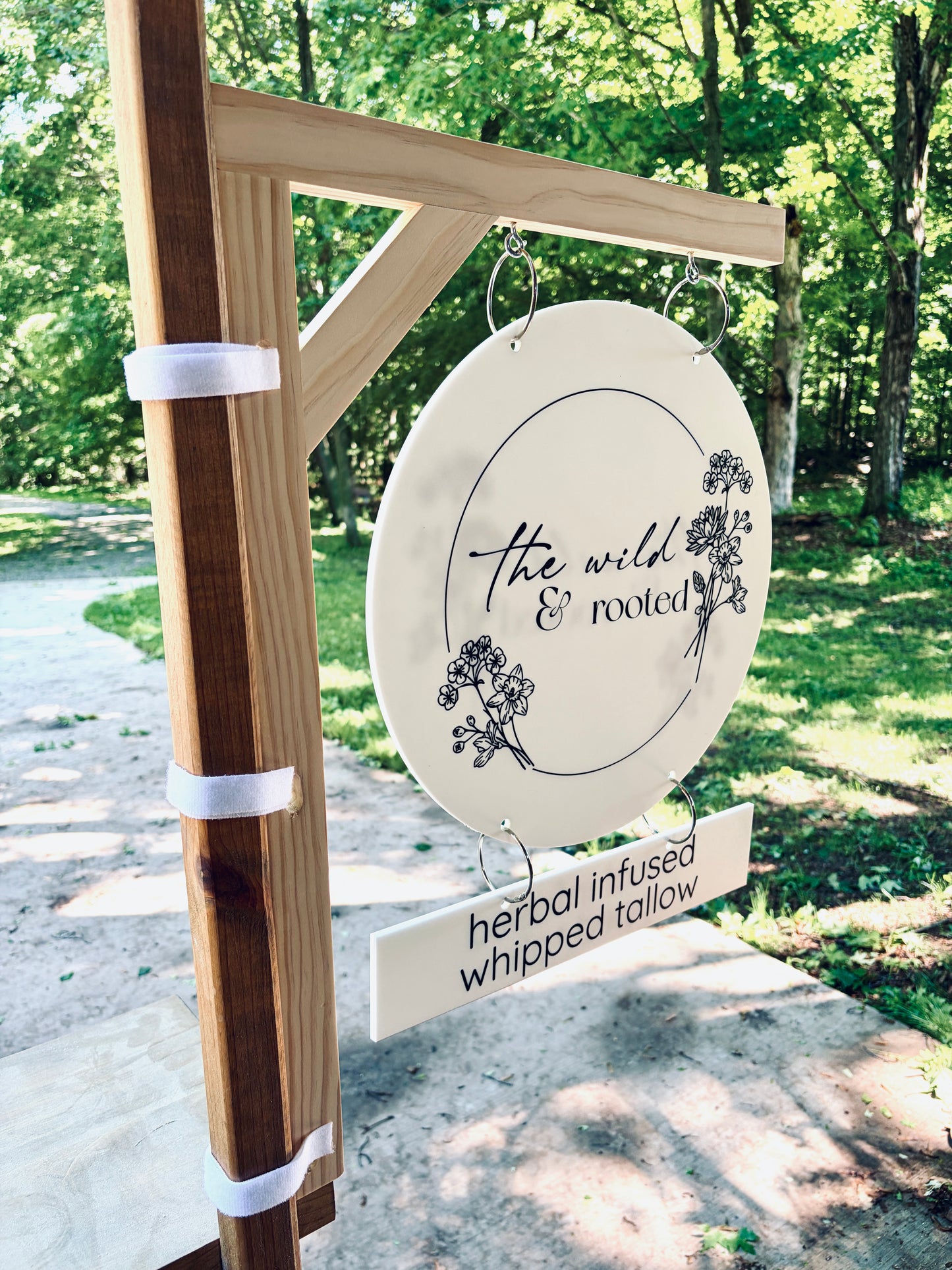 Custom Acrylic Business Logo Sign for Farmers Markets - Hanging Vendor Sign for Pop-Up Tents & Craft Fairs